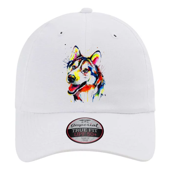 Colorful Husky Dog Lover Dad Mom Funny The Original Performance Cap