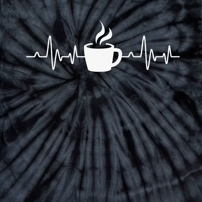 Coffee Heartbeat Drinking Coffee Tie-Dye T-Shirt