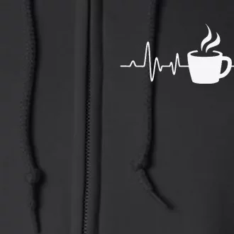 Coffee Heartbeat Drinking Coffee Full Zip Hoodie