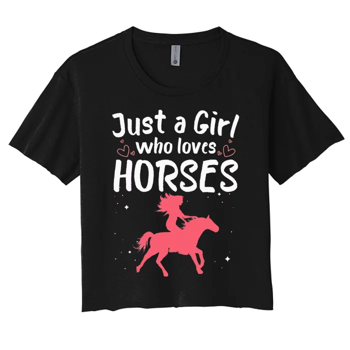 Cute Horse Design For  Horse Riding Equestrian Women's Crop Top Tee