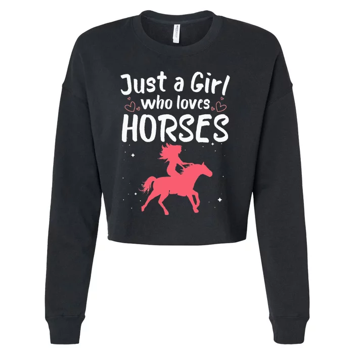 Cute Horse Design For  Horse Riding Equestrian Cropped Pullover Crew