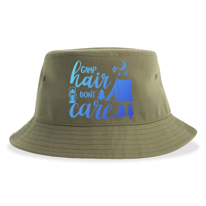 Camp Hair Dont Care Camping Hiking Mountaineering Gift Sustainable Bucket Hat