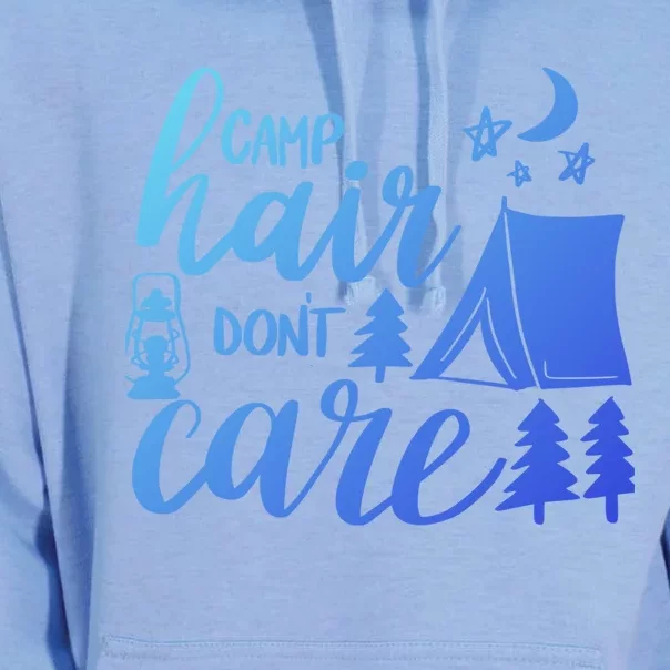 Camp Hair Dont Care Camping Hiking Mountaineering Gift Unisex Surf Hoodie