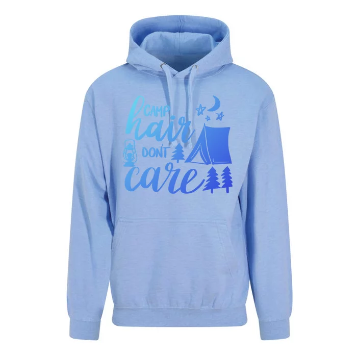 Camp Hair Dont Care Camping Hiking Mountaineering Gift Unisex Surf Hoodie