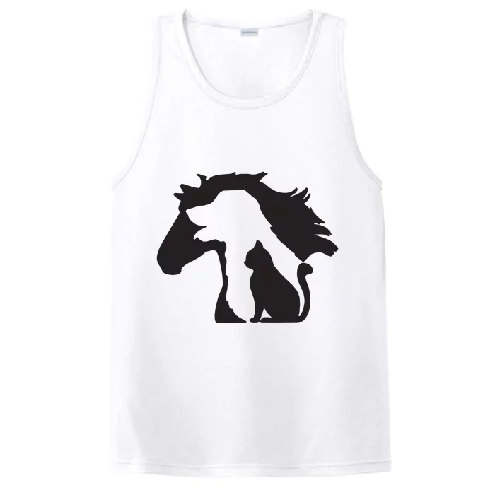 Cute Horse Dog Cat Lover Tee Women Mothers Day Performance Tank