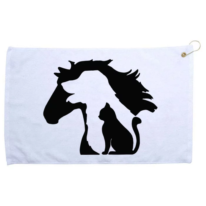 Cute Horse Dog Cat Lover Mother's Day Grommeted Golf Towel