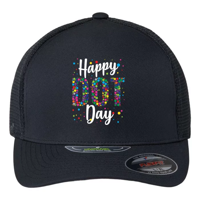 Colorful Happy DOT Day International DOT Day Flexfit Unipanel Trucker Cap