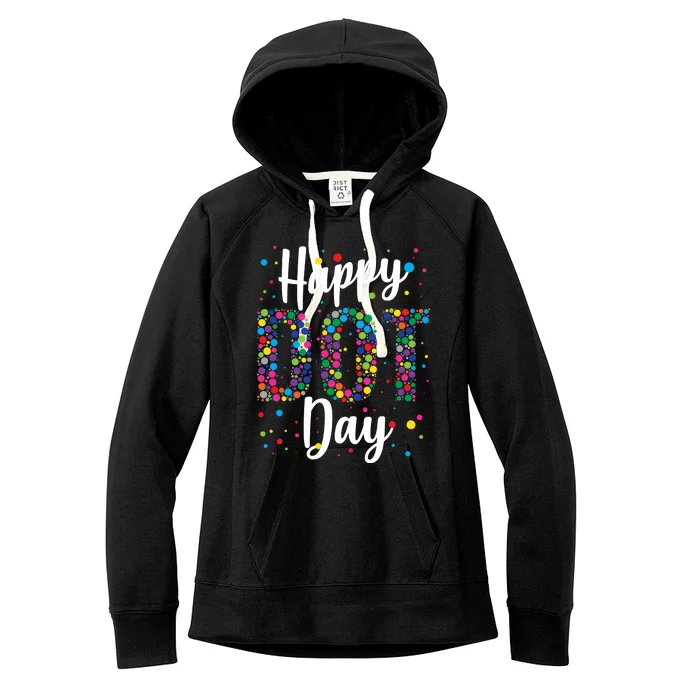 Colorful Happy DOT Day International DOT Day Women's Fleece Hoodie