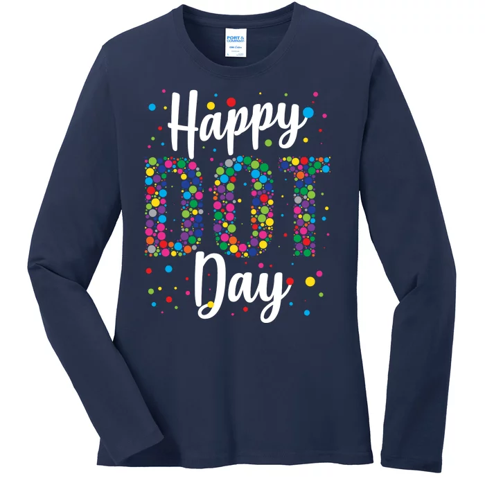 Colorful Happy DOT Day International DOT Day Ladies Long Sleeve Shirt