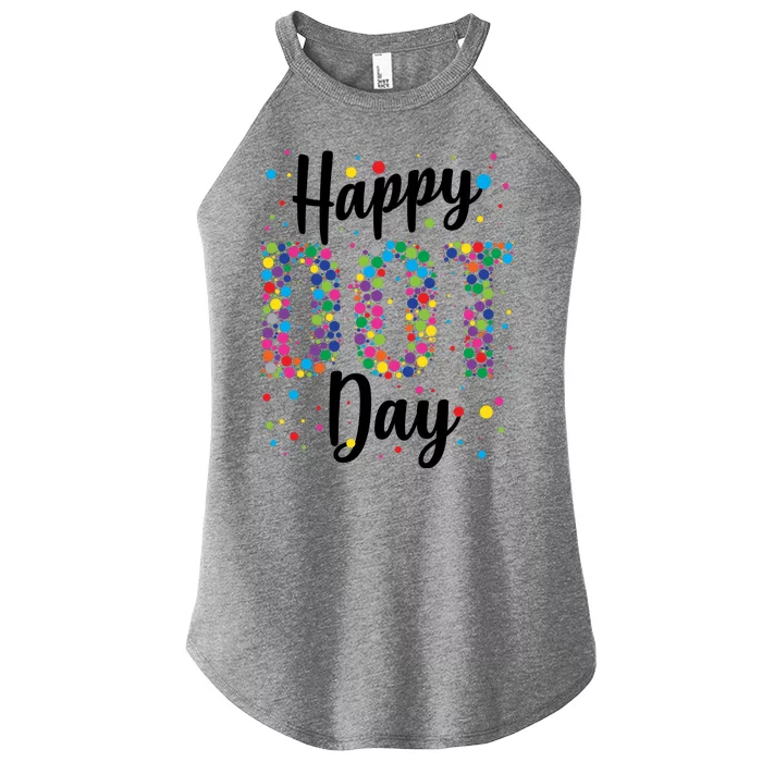 Colorful Happy DOT Day International DOT Day Women’s Perfect Tri Rocker Tank