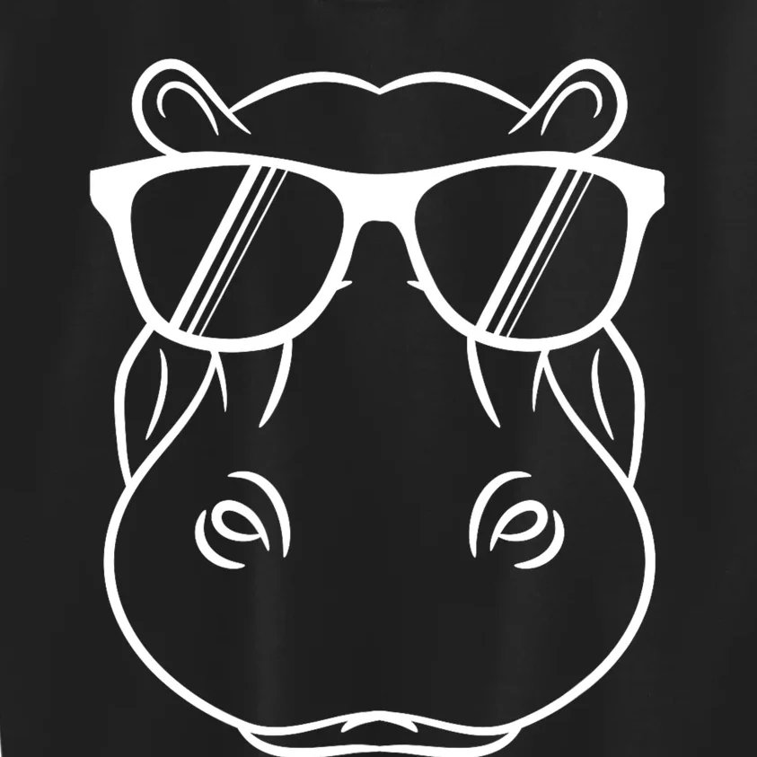 Cool Hippo Design Cute Hippopotamus With Sunglass Kids Sweatshirt