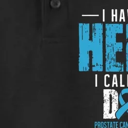 Call Him Dad Prostate Cancer Awareness Support Ribbon Dry Zone Grid Performance Polo