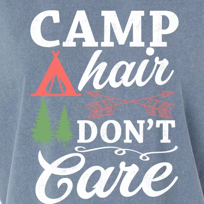 Camp Hair Dont Care Camping Lovers Camping Campers Cute Gift Garment-Dyed Women's Muscle Tee