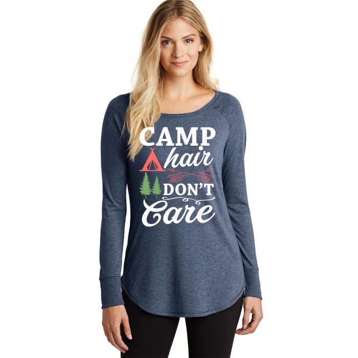 Camp Hair Dont Care Camping Lovers Camping Campers Cute Gift Women's Perfect Tri Tunic Long Sleeve Shirt