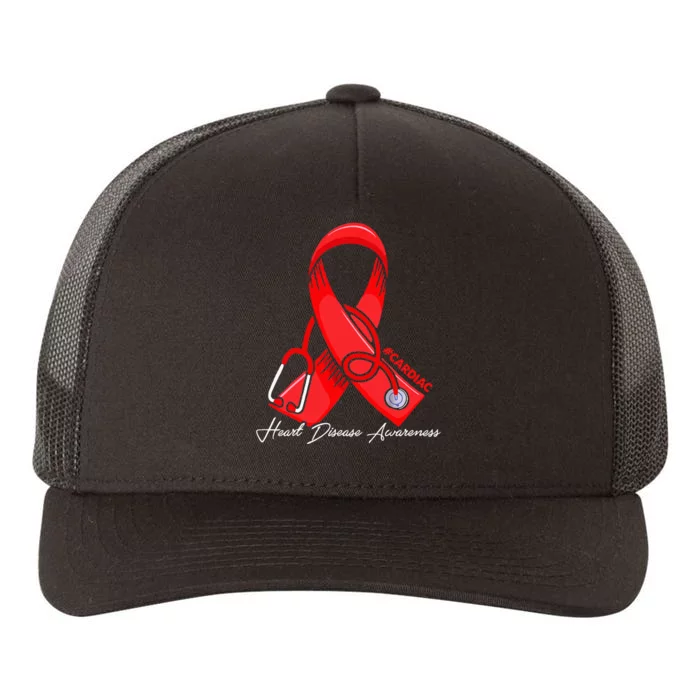 Cardiac Heart Disease Awareness Go Red Cardiologist Nurse Yupoong Adult 5-Panel Trucker Hat