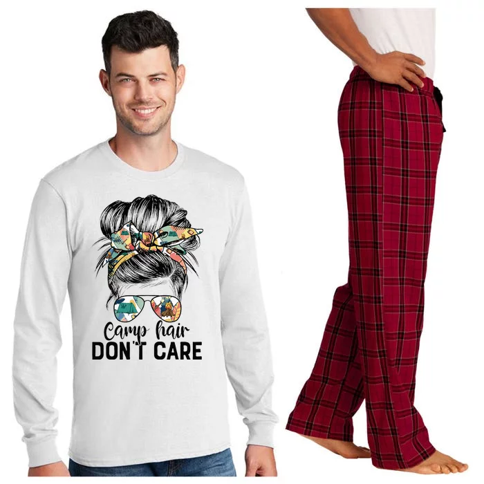 Camp Hair DonT Care Messy Hair Woman Glasses Life Long Sleeve Pajama Set