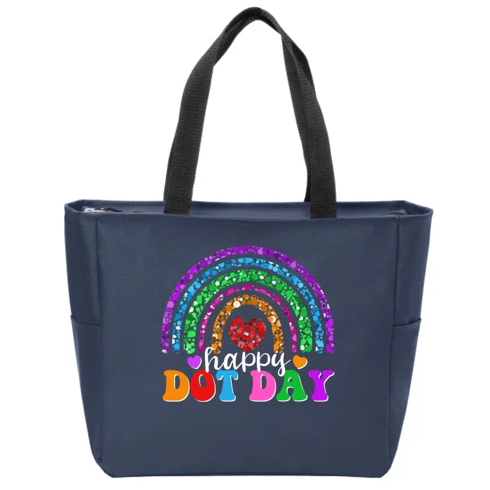 Cute Happy Dot Day Polka Dots Zip Tote Bag