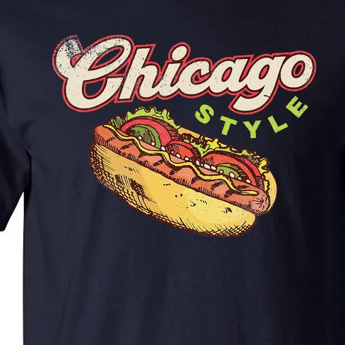 Chicago Hot Dog Hotdog Tourist Summer Souvenir Travel Tall T-Shirt