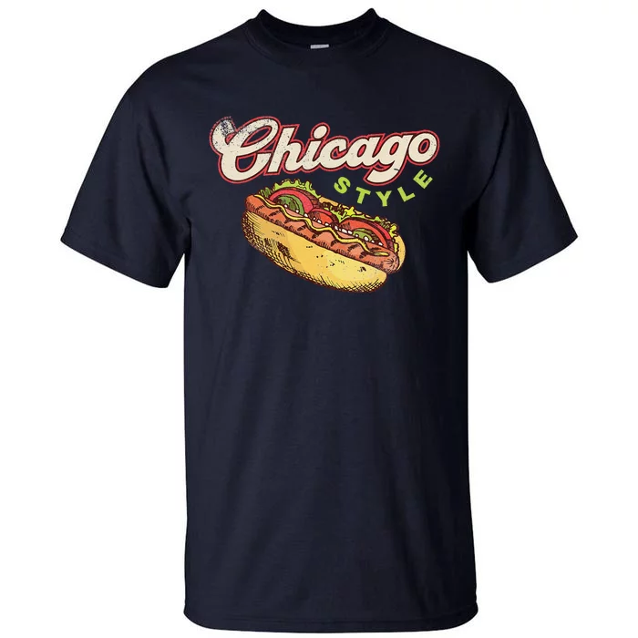 Chicago Hot Dog Hotdog Tourist Summer Souvenir Travel Tall T-Shirt