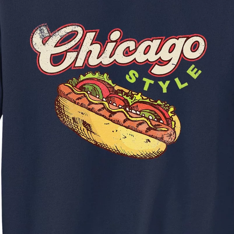 Chicago Hot Dog Hotdog Tourist Summer Souvenir Travel Tall Sweatshirt