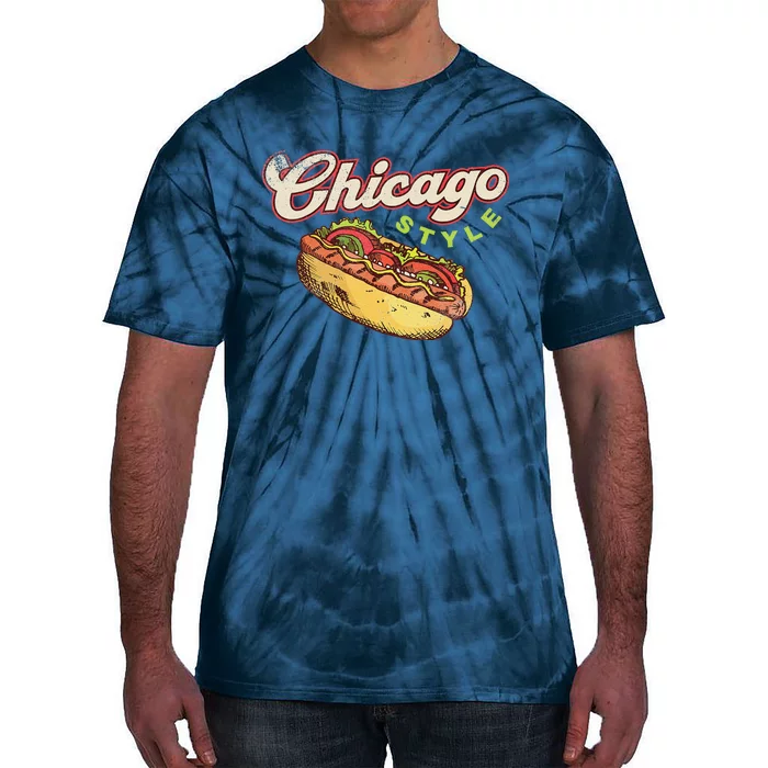 Chicago Hot Dog Hotdog Tourist Summer Souvenir Travel Tie-Dye T-Shirt