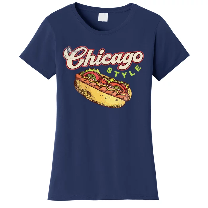 Chicago Hot Dog Hotdog Tourist Summer Souvenir Travel Women's T-Shirt