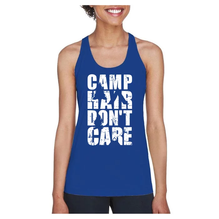 Camp Hair Dont Care Camping Great Gift Women's Racerback Tank