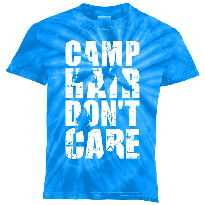 Camp Hair Dont Care Camping Great Gift Kids Tie-Dye T-Shirt