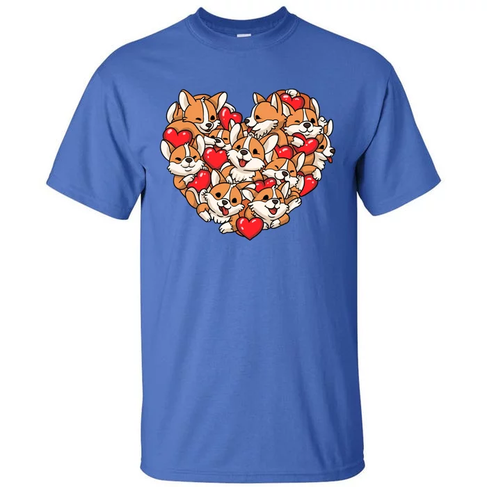 Corgi Heart Dog Lovers Valentine's Day Gift Dog Lover Cool Gift Tall T-Shirt