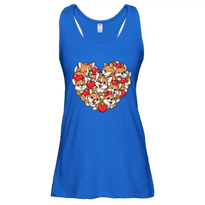 Corgi Heart Dog Lovers Valentine's Day Gift Dog Lover Cool Gift Ladies Essential Flowy Tank