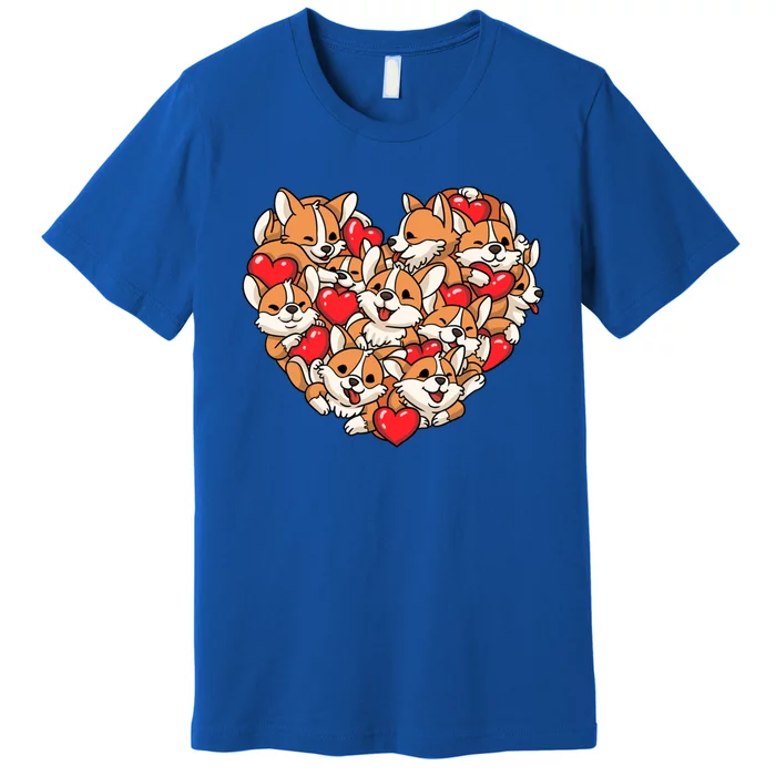 Corgi Heart Dog Lovers Valentine's Day Gift Dog Lover Cool Gift Premium T-Shirt