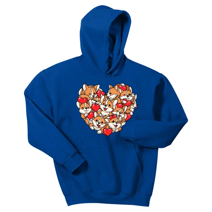 Corgi Heart Dog Lovers Valentine's Day Gift Dog Lover Cool Gift Kids Hoodie