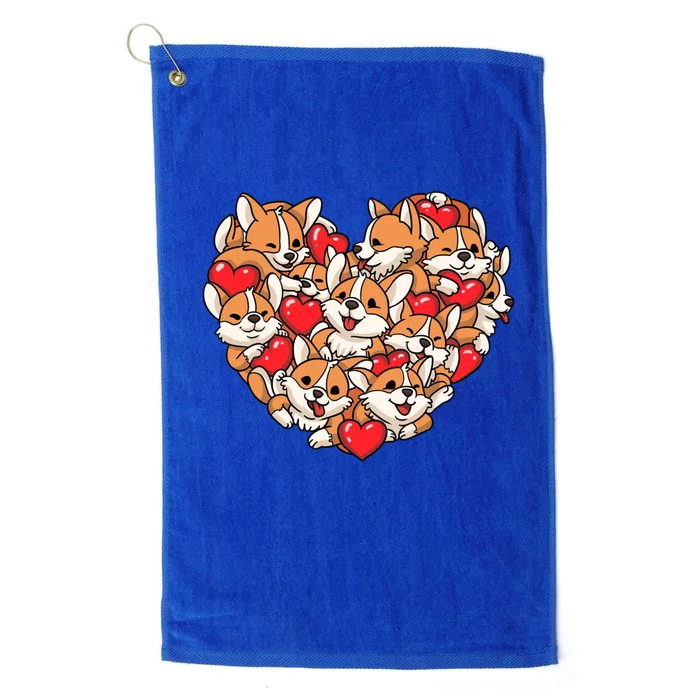 Corgi Heart Dog Lovers Valentine's Day Gift Dog Lover Cool Gift Platinum Collection Golf Towel