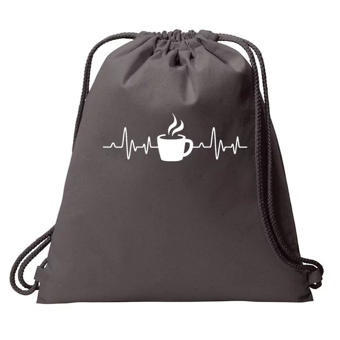 Coffee Heartbeat Drinking Coffee Drawstring Bag