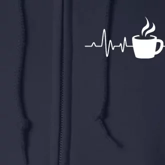 Coffee Heartbeat Drinking Coffee Full Zip Hoodie