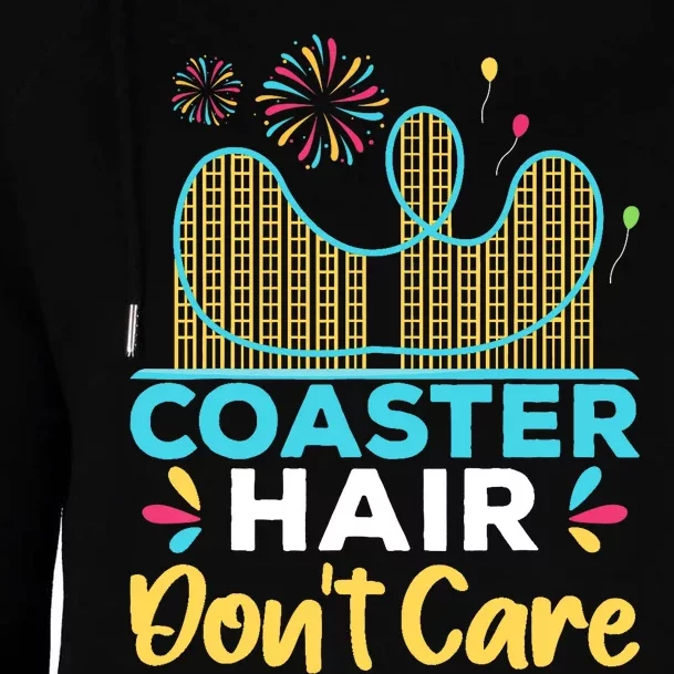 Coaster Hair Don't Care Rollercoaster Womens Funnel Neck Pullover Hood