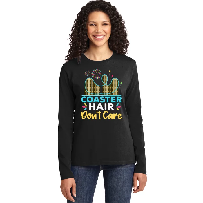 Coaster Hair Don't Care Rollercoaster Ladies Long Sleeve Shirt