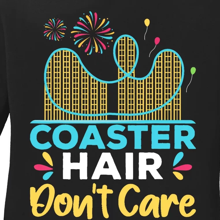 Coaster Hair Don't Care Rollercoaster Ladies Long Sleeve Shirt