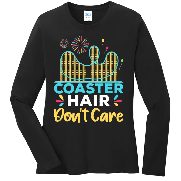 Coaster Hair Don't Care Rollercoaster Ladies Long Sleeve Shirt