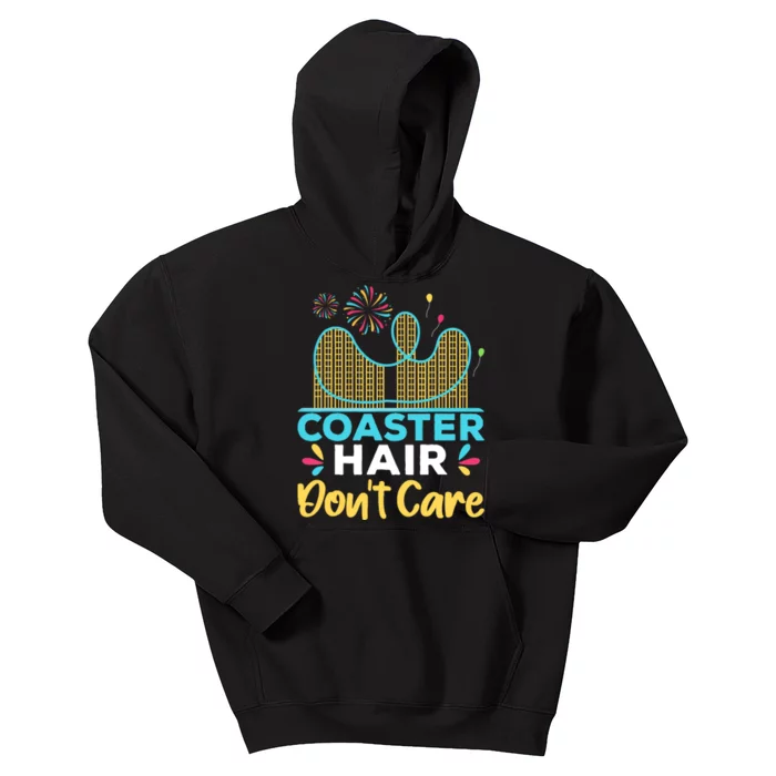 Coaster Hair Don't Care Rollercoaster Kids Hoodie