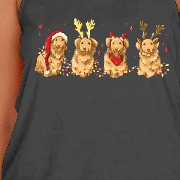 Cute Holiday Dog Graphic Women's Knotted Racerback Tank