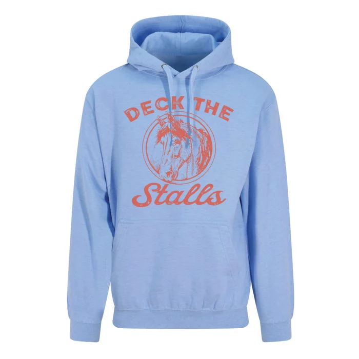 Christmas Horse Deck The Stalls Retro Style Unisex Surf Hoodie