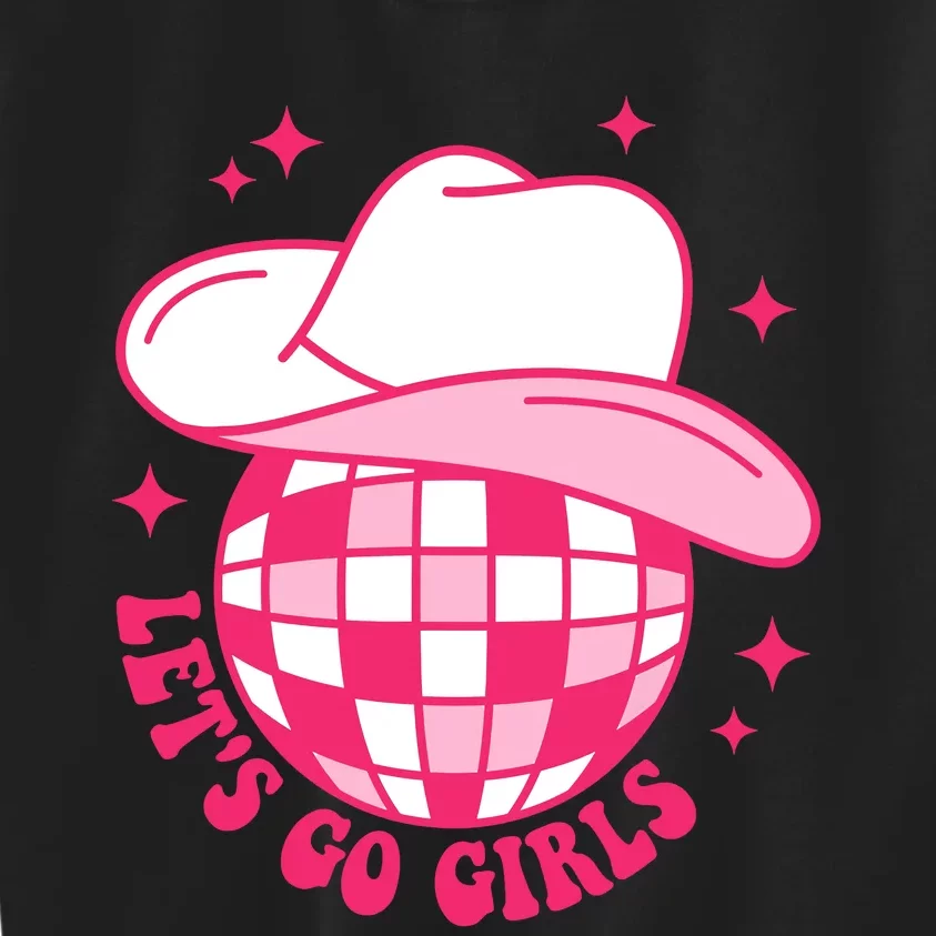 Cowboy Hat Disco Ball Lets Go Girls Western Cowgirls Kids Sweatshirt