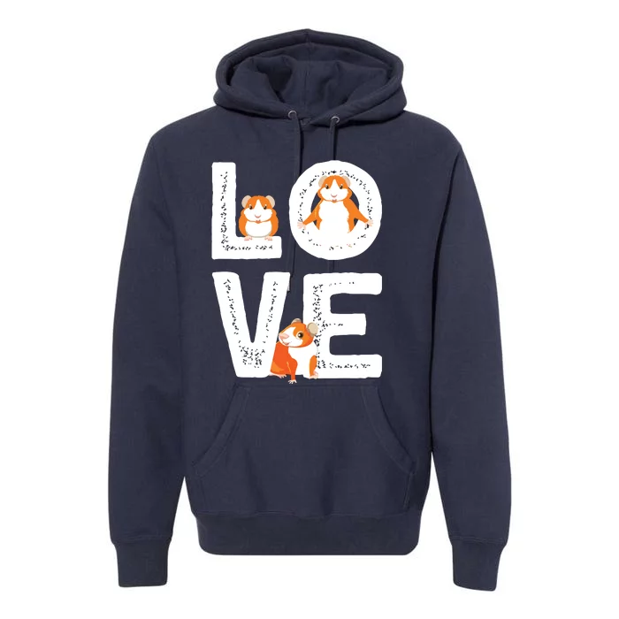 Cute Hamster Design For Men Women Rodent Hamster Lover Premium Hoodie