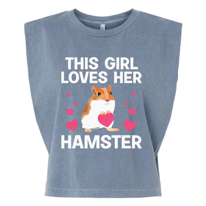 Cute Hamster Design For Women Girl Rodent Pet Hamster Lover Garment-Dyed Women's Muscle Tee