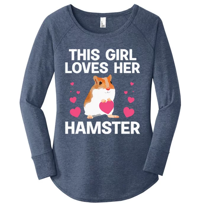 Cute Hamster Design For Women Girl Rodent Pet Hamster Lover Women's Perfect Tri Tunic Long Sleeve Shirt