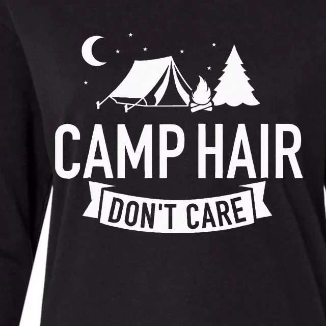 Camp Hair Dont Care Camping Womens Cotton Relaxed Long Sleeve T-Shirt