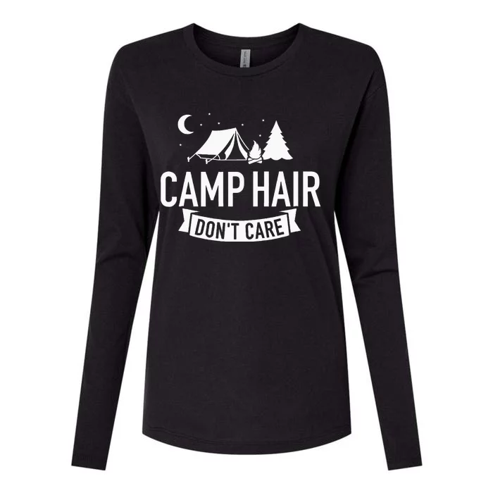 Camp Hair Dont Care Camping Womens Cotton Relaxed Long Sleeve T-Shirt