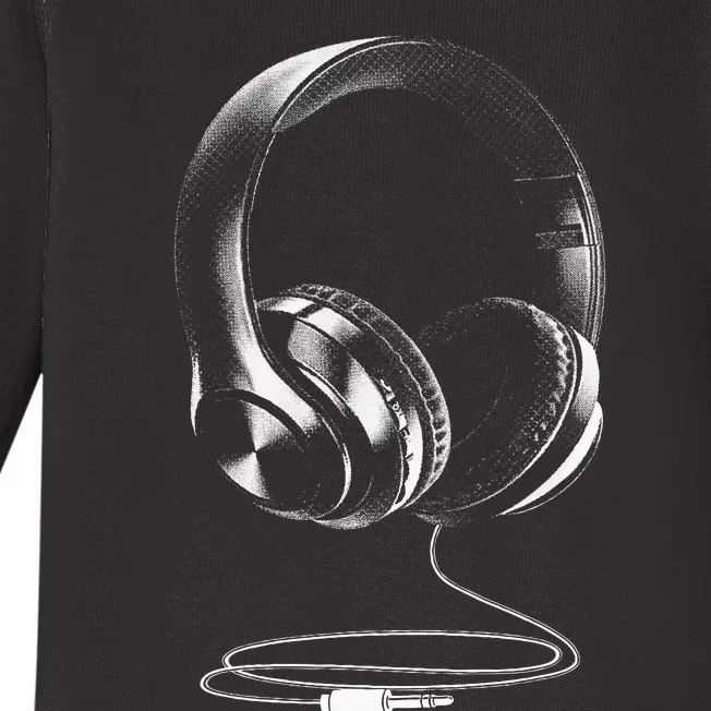 Cool Headphones Design For Men Women DJ Music Artist Lover Baby Long Sleeve Bodysuit