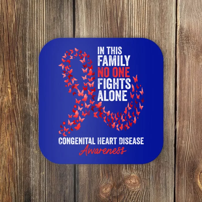 Congenital Heart Disease Awareness Month Red Ribbon Gift Coaster